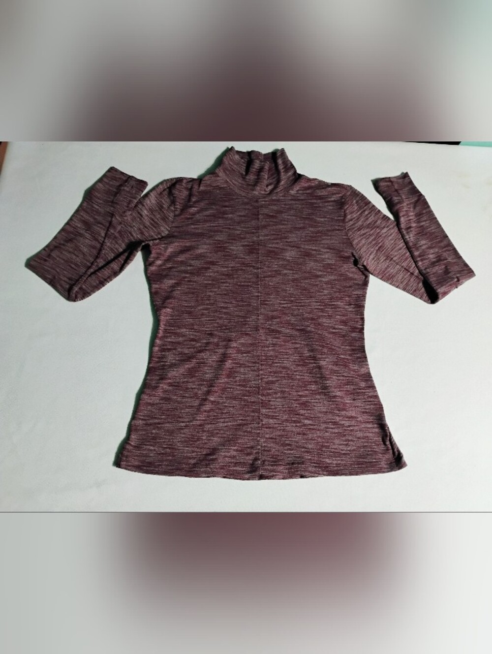 Lululemon Plum Heathered Mock Neck Long Sleeve Open Back Athletic Top Sz 10